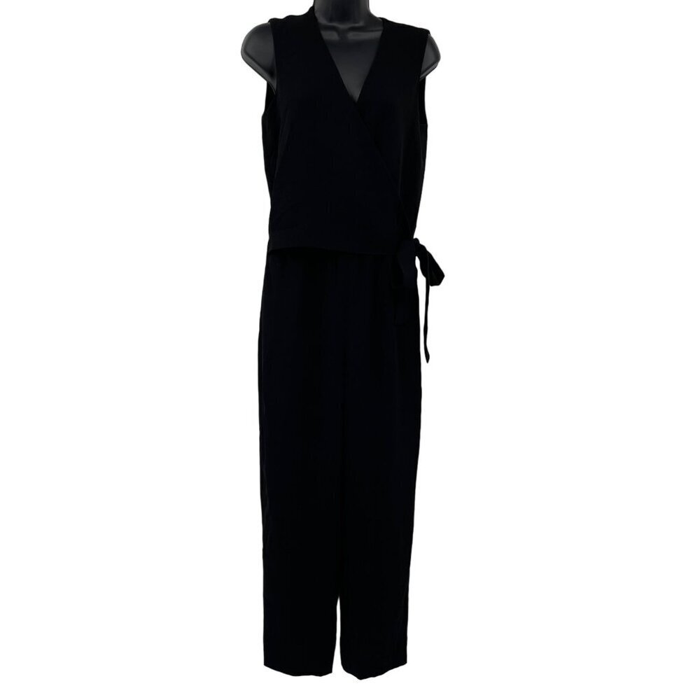 Theory Women's Alvmie Black Light Crepe Sleeveless Jumpsuit Women's 2